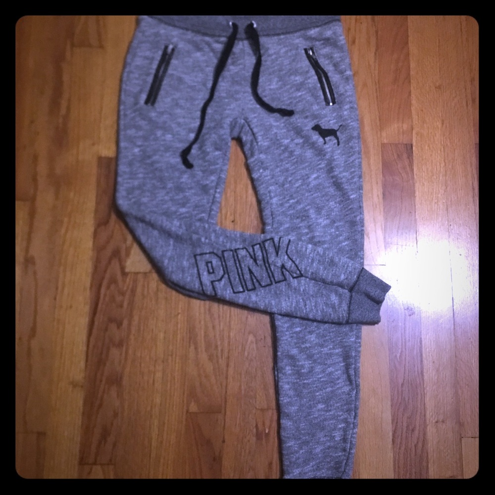 PINK Victoria's Secret Gray Marled Jogger Pants